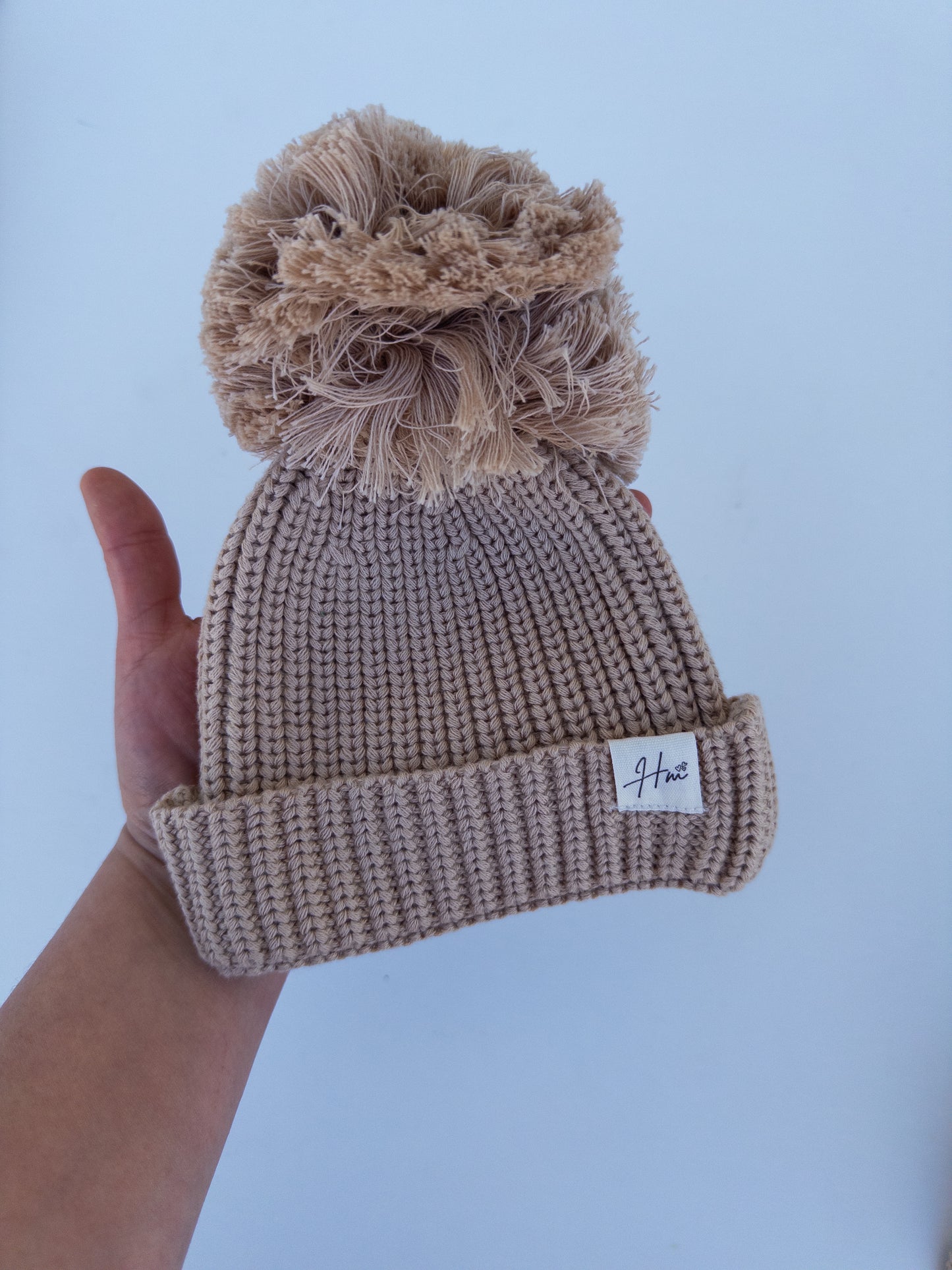 Knit pom Pom beanie