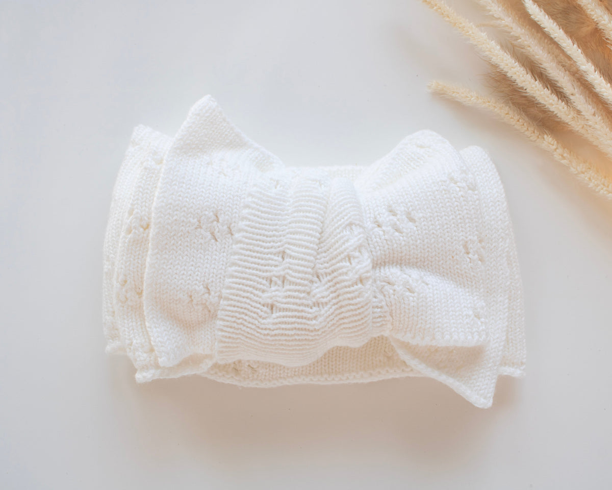 Knitted Head bow | POINTELLE OFF WHITE
