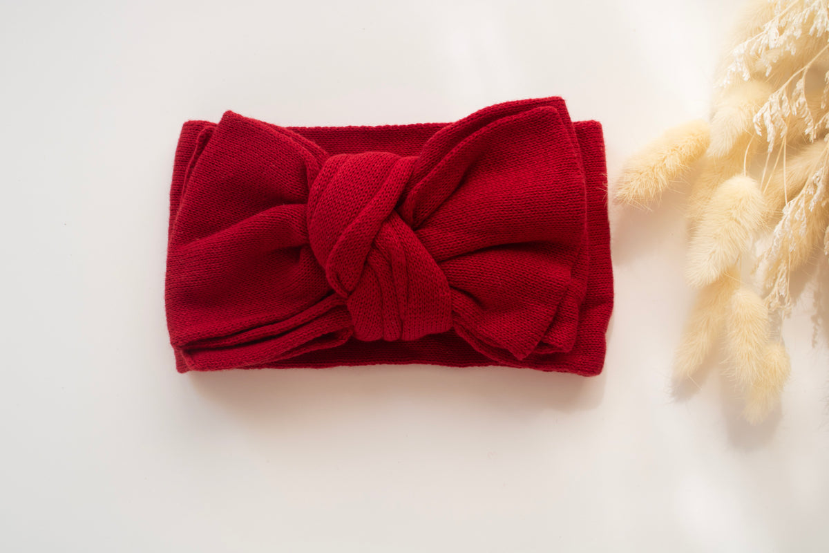 FINE KNIT BOW |RED