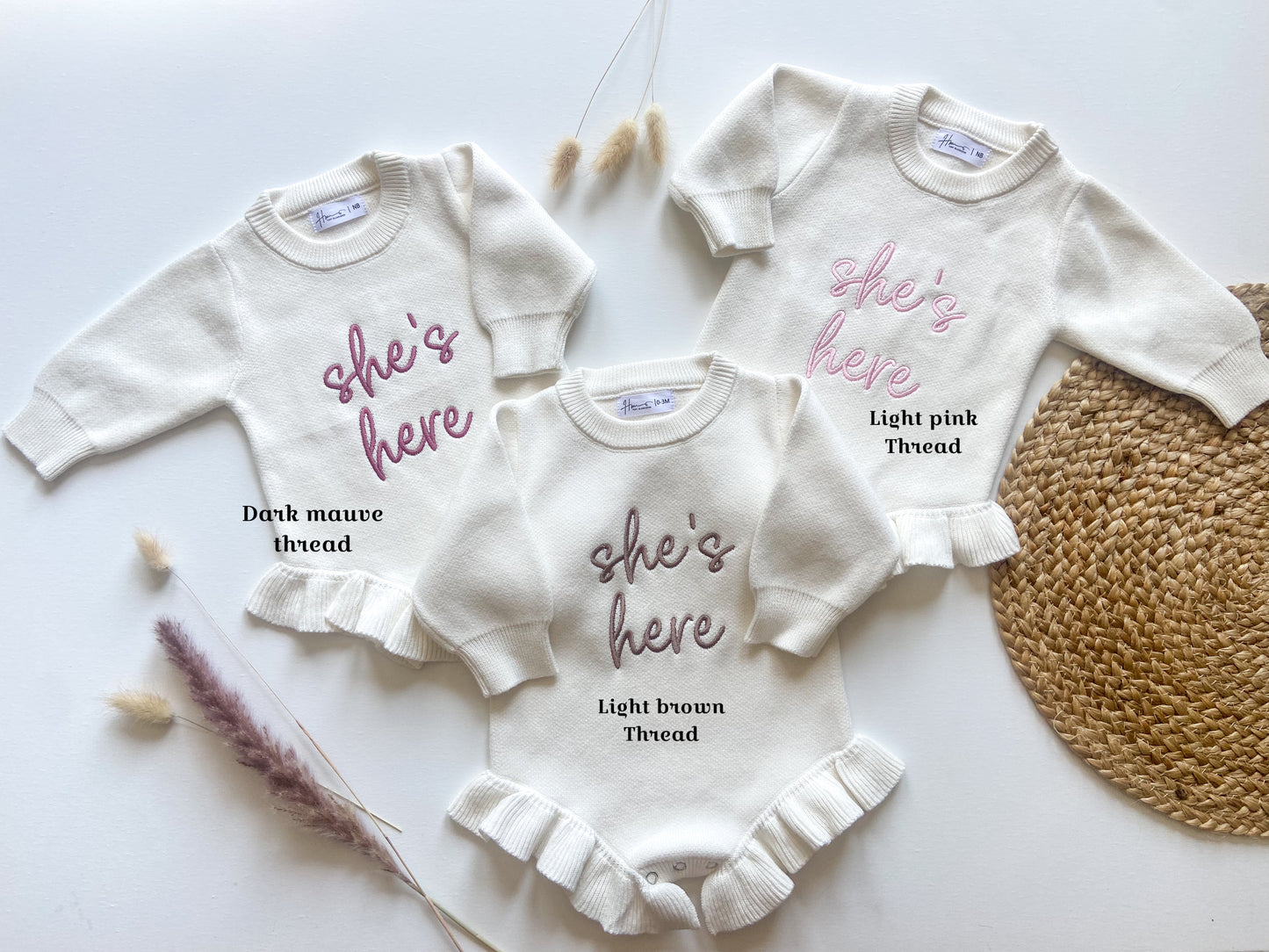 She is Here Ruffle Knit Romper