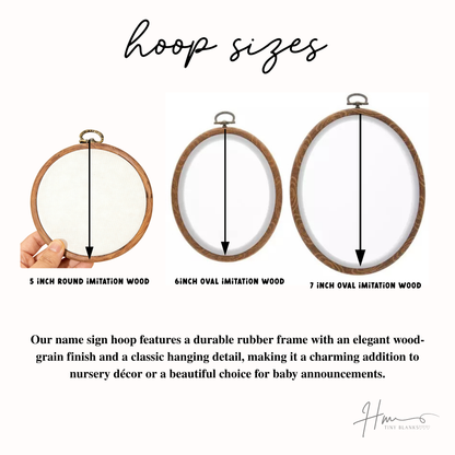Personalized Embroidered Baby Name Hoop/Custom Nursery Name Sign | Baby Announcement Decor/Handmade Nursery Wall Art.