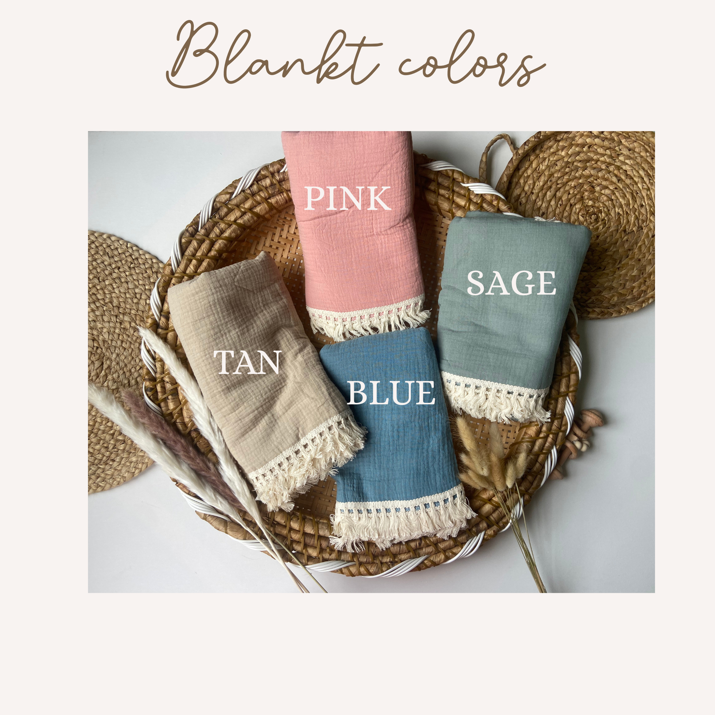 Personalized Embroidered Baby Swaddle Blanket: Organic Cotton Muslin, Boho Floral