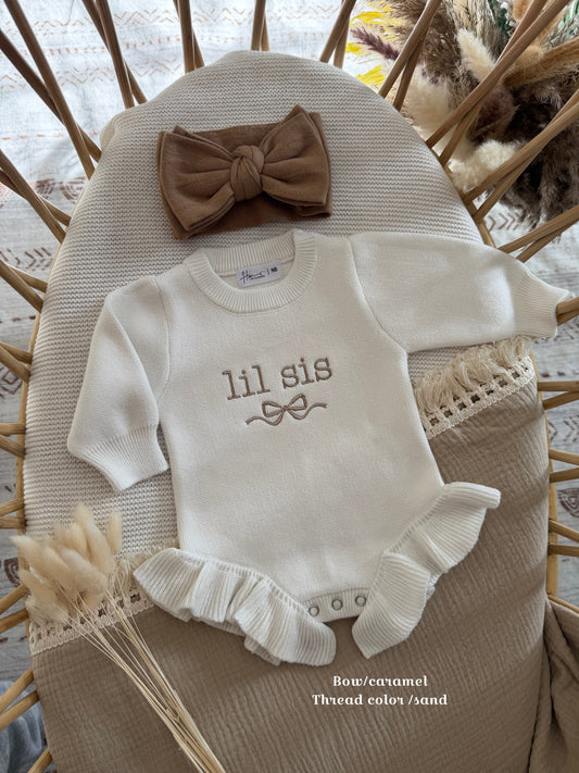 Lil Sis Embroidered Romper