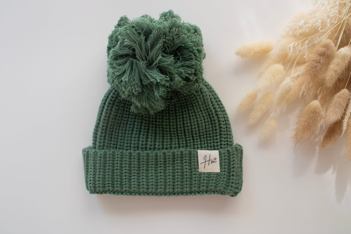 KNITTED BEANIE | DARK SAGE