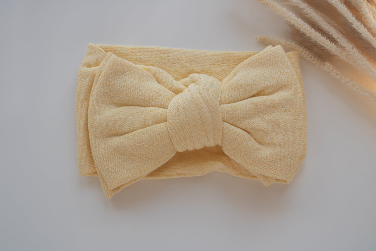 FINE KNIT BOW | YELLOW