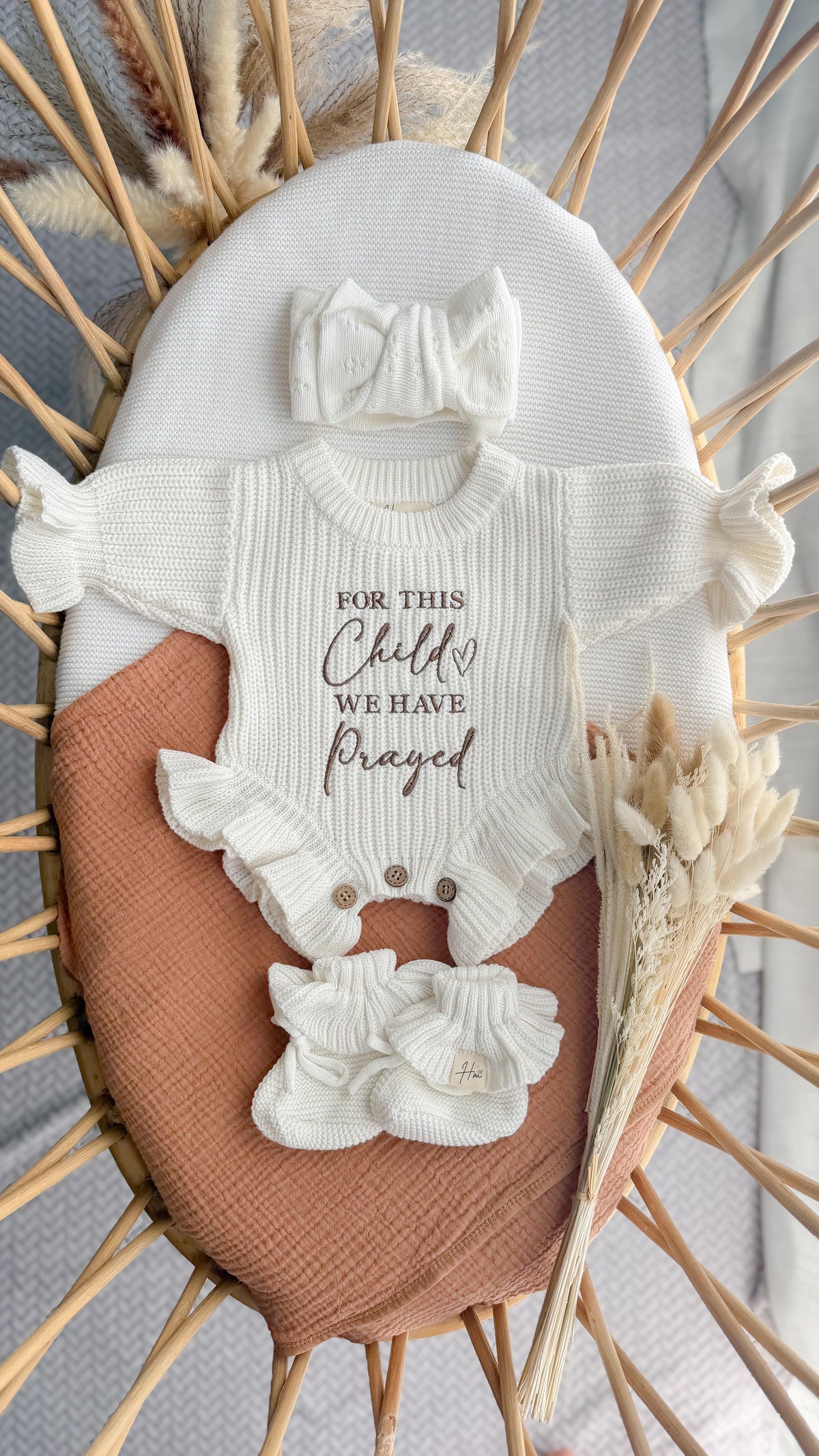 For this child we have prayed | Ruffle Chunky Romper