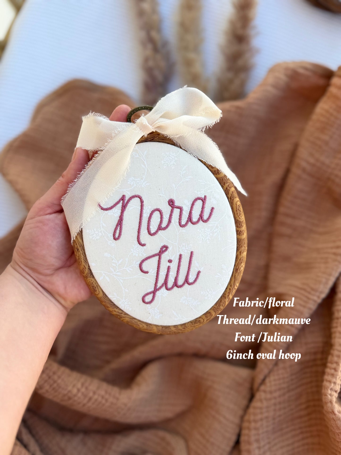 Personalized Embroidered Baby Name Hoop/Custom Nursery Name Sign | Baby Announcement Decor/Handmade Nursery Wall Art.