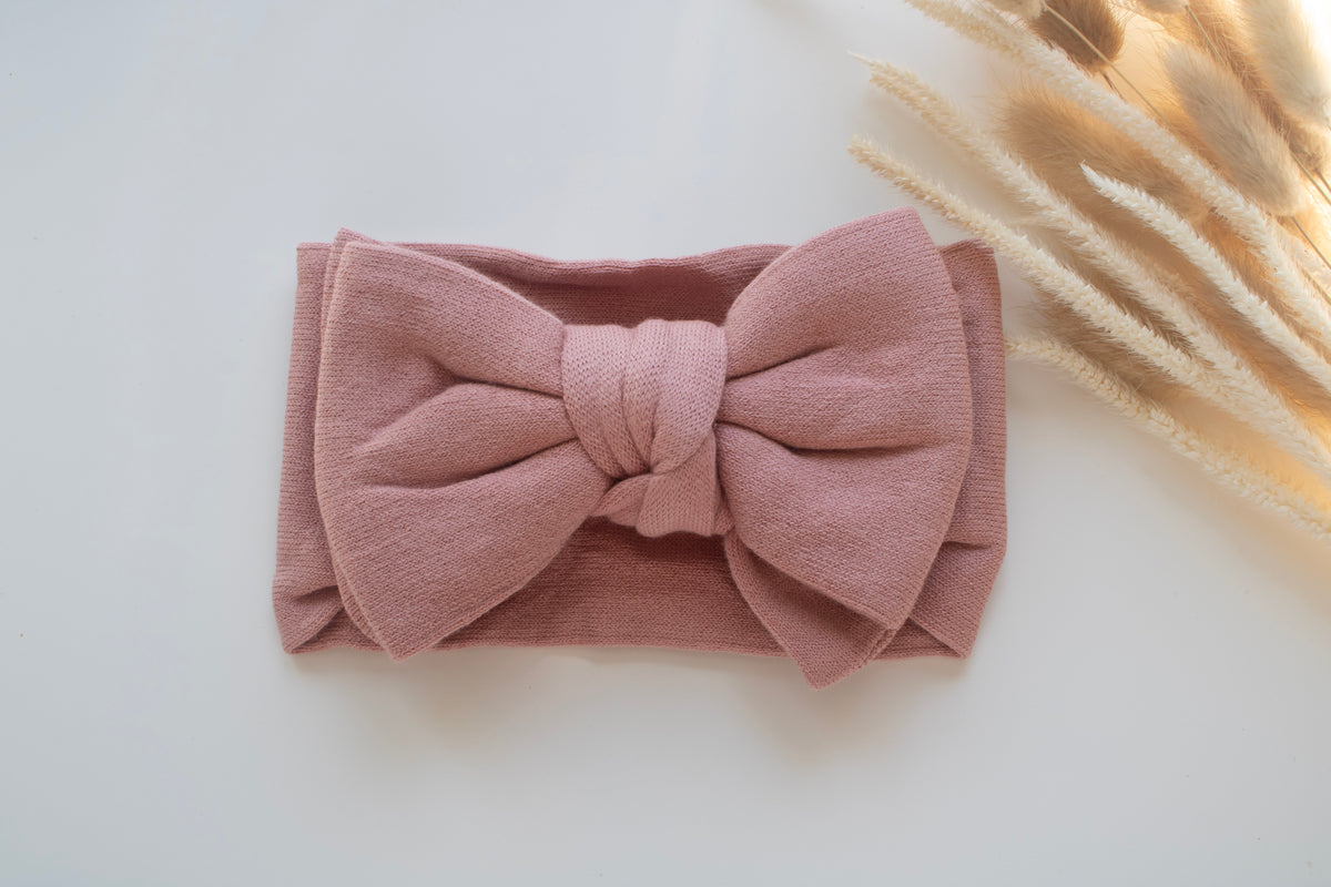 FINE KNIT BOW | MAUVE