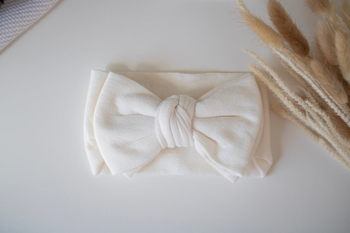 FINE KNIT BOW | OFF WHITE