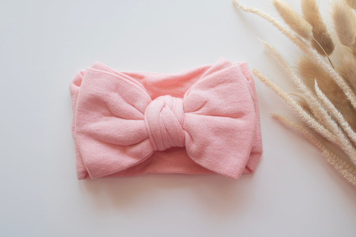 FINE KNIT BOW | PINK ROSE