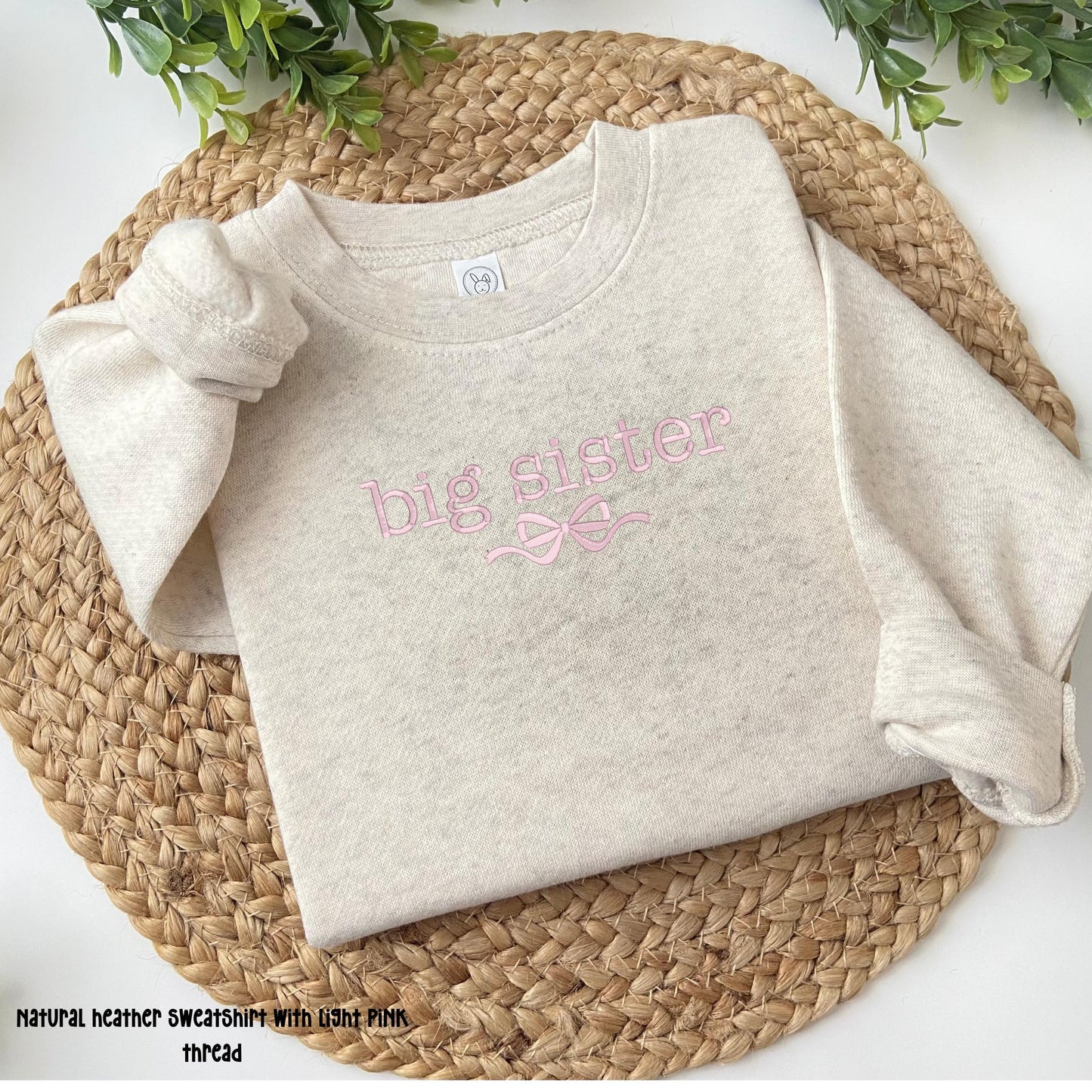 Embroidered Big Sister Toddler Sweatshirt: Pregnancy Announcement.