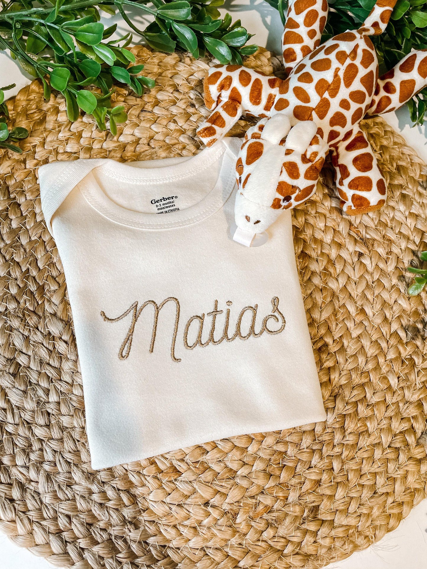 Custom Embroidered Baby Name Onesie®: Personalized Girl Gift