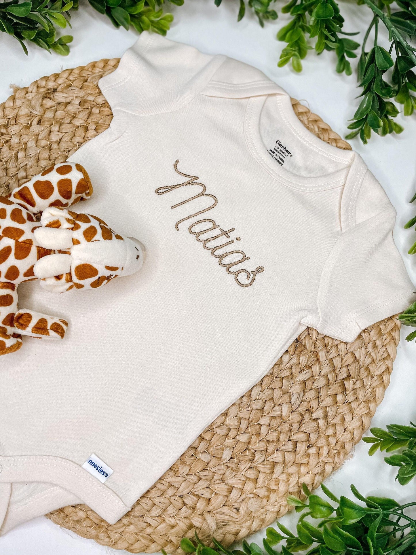 Custom Embroidered Baby Name Onesie®: Personalized Girl Gift