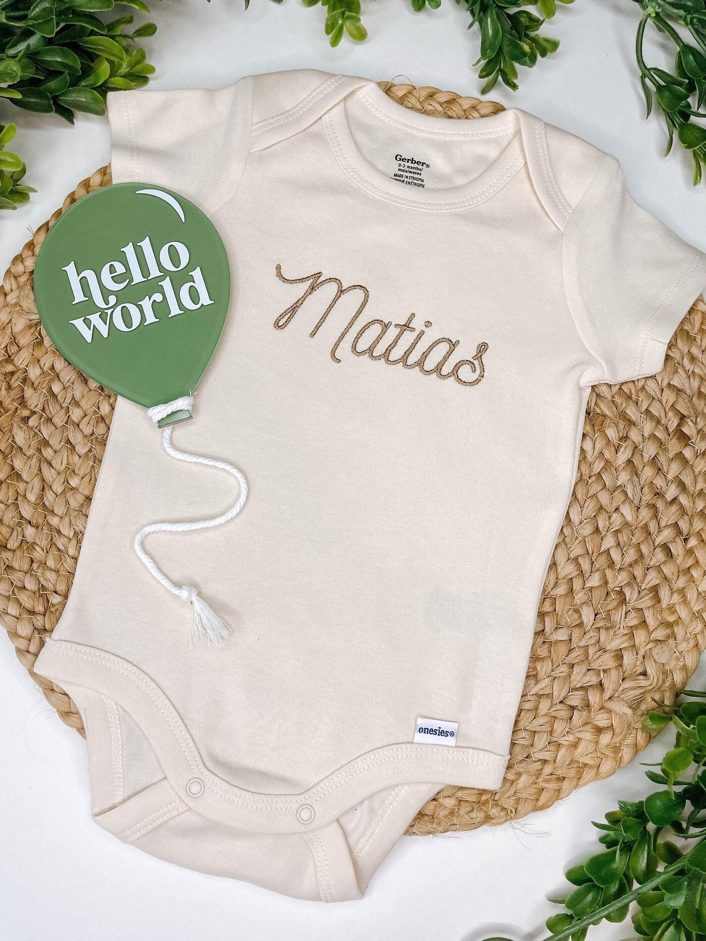 Custom Embroidered Baby Name Onesie®: Personalized Girl Gift