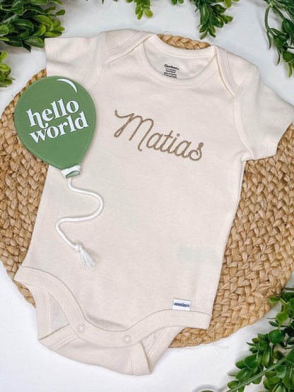 Custom Embroidered Baby Name Onesie®: Personalized Girl Gift
