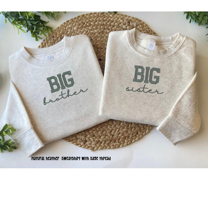 Embroidered Big Brother Sweatshirt: Natural Toddler Pregnancy Announcement