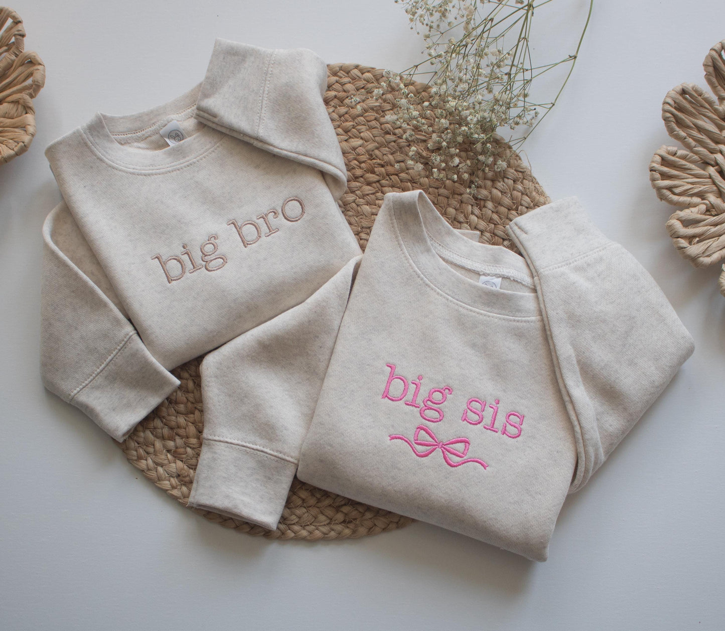 Embroidered Big Sis Toddler Sweatshirt: Pregnancy Announcement