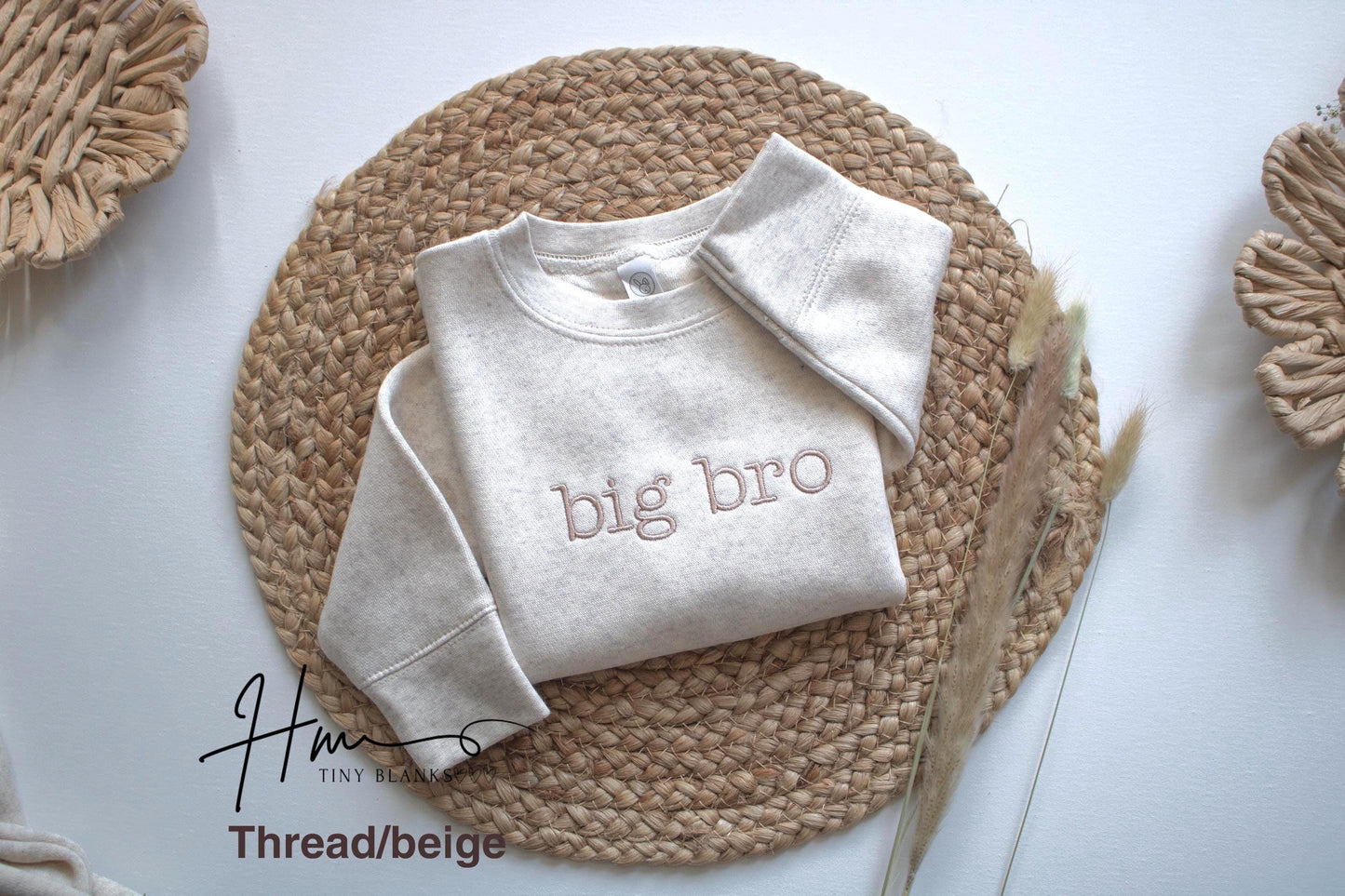 Embroidered Big Bro Sweatshirt: Natural Toddler Pregnancy Announcement