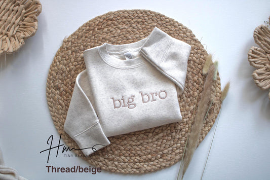 Embroidered Big Bro Sweatshirt: Natural Toddler Pregnancy Announcement