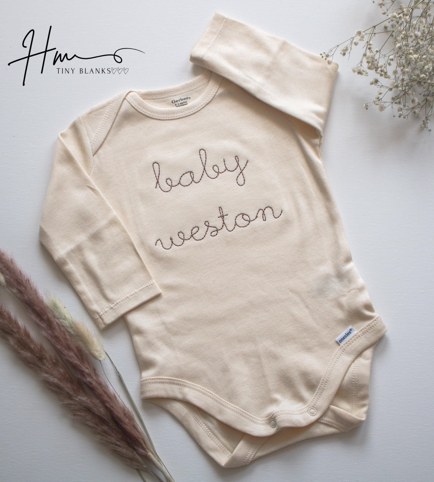 Embroidered Name ONESIES® Brand: Personalized Baby Bodysuit