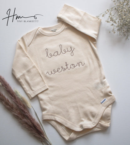 Embroidered Name ONESIES® Brand: Personalized Baby Bodysuit