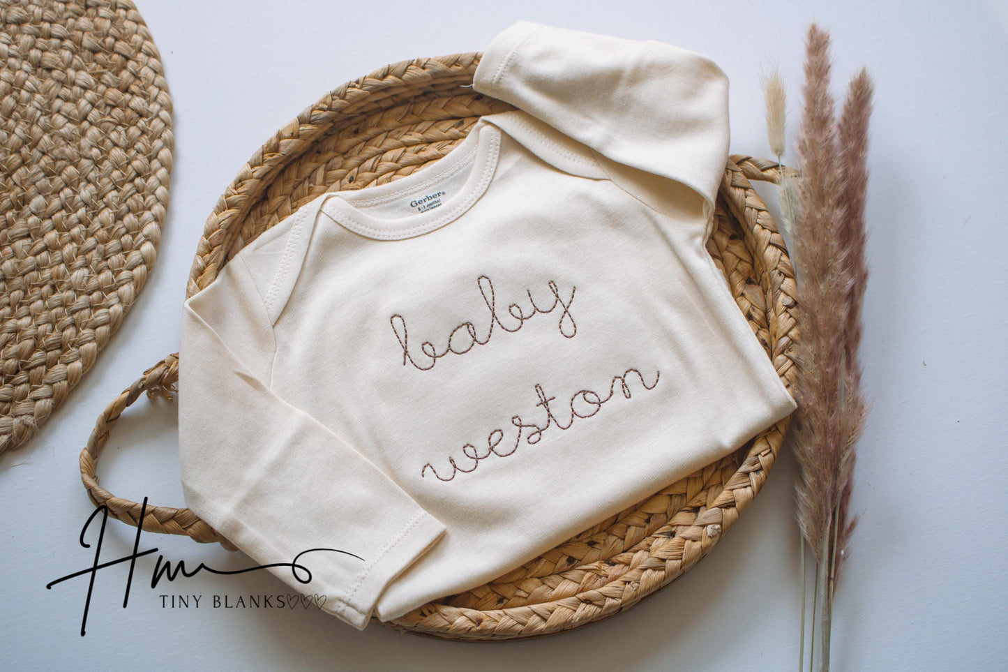 Embroidered Name ONESIES® Brand: Personalized Baby Bodysuit