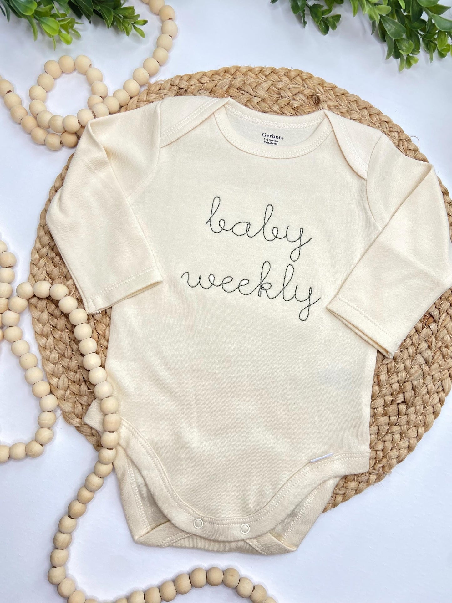 Embroidered Name ONESIES® Brand: Personalized Baby Bodysuit