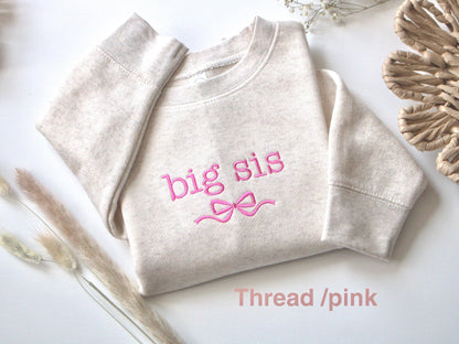 Embroidered Big Sis Toddler Sweatshirt: Pregnancy Announcement