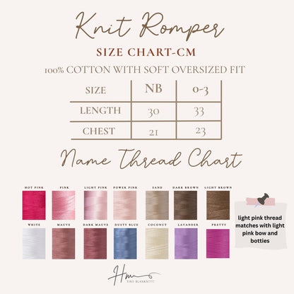 Embroidered Newborn Romper: Ruffle Knit Cotton Outfit with Bow