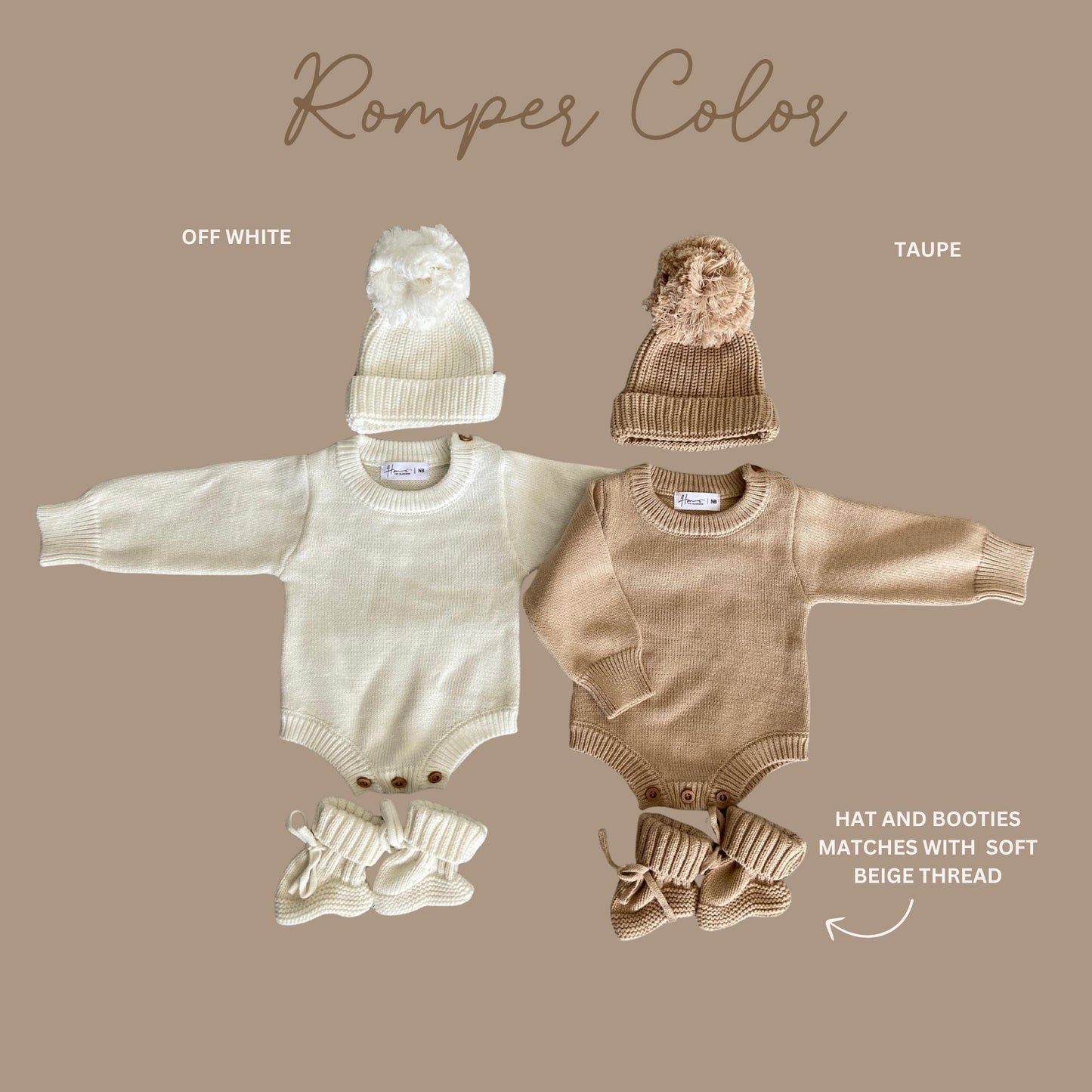 He is here Embroidered Knit Newborn Romper