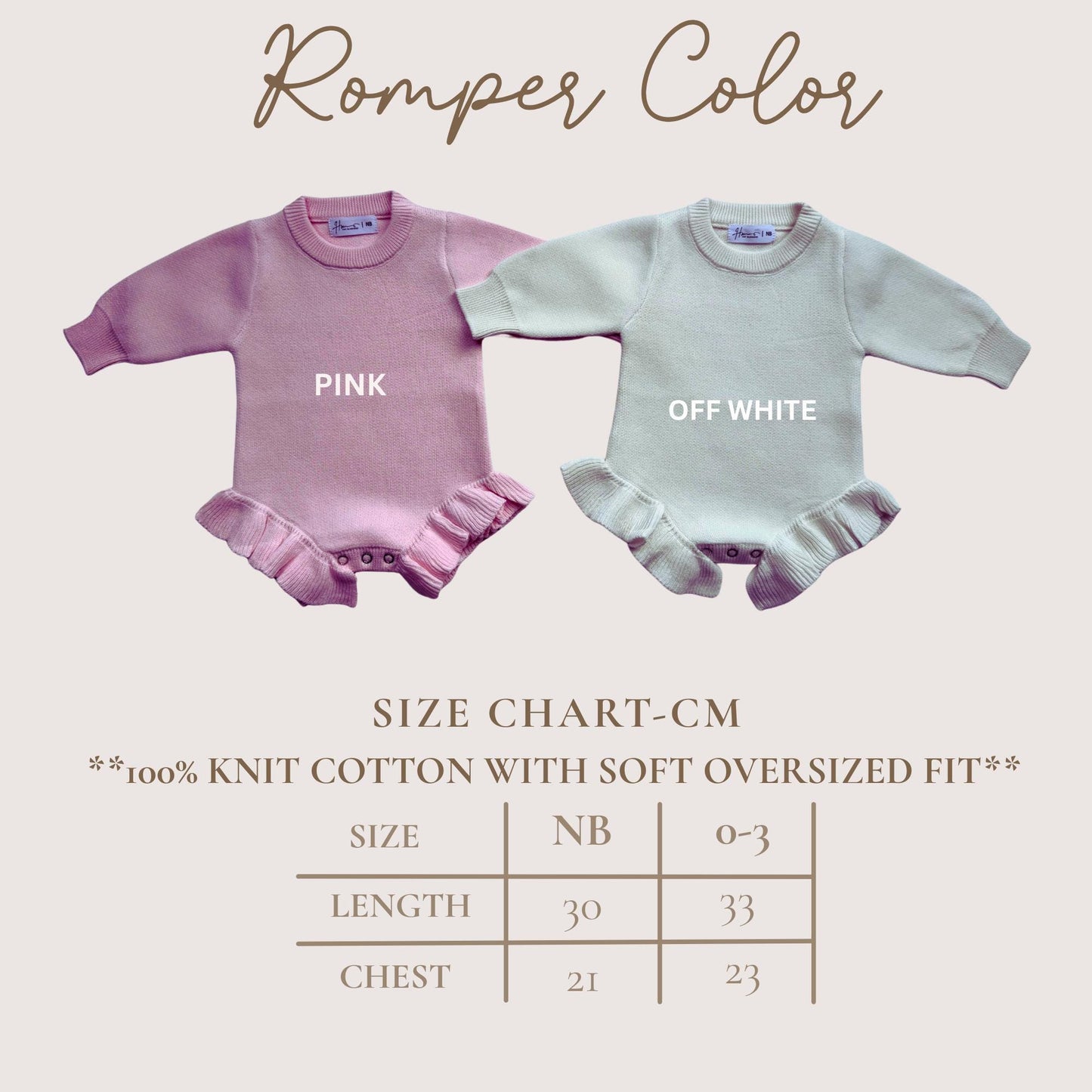 Embroidered Baby Romper: she is so loved Ruffle Knit Cotton, Personalized Outfit