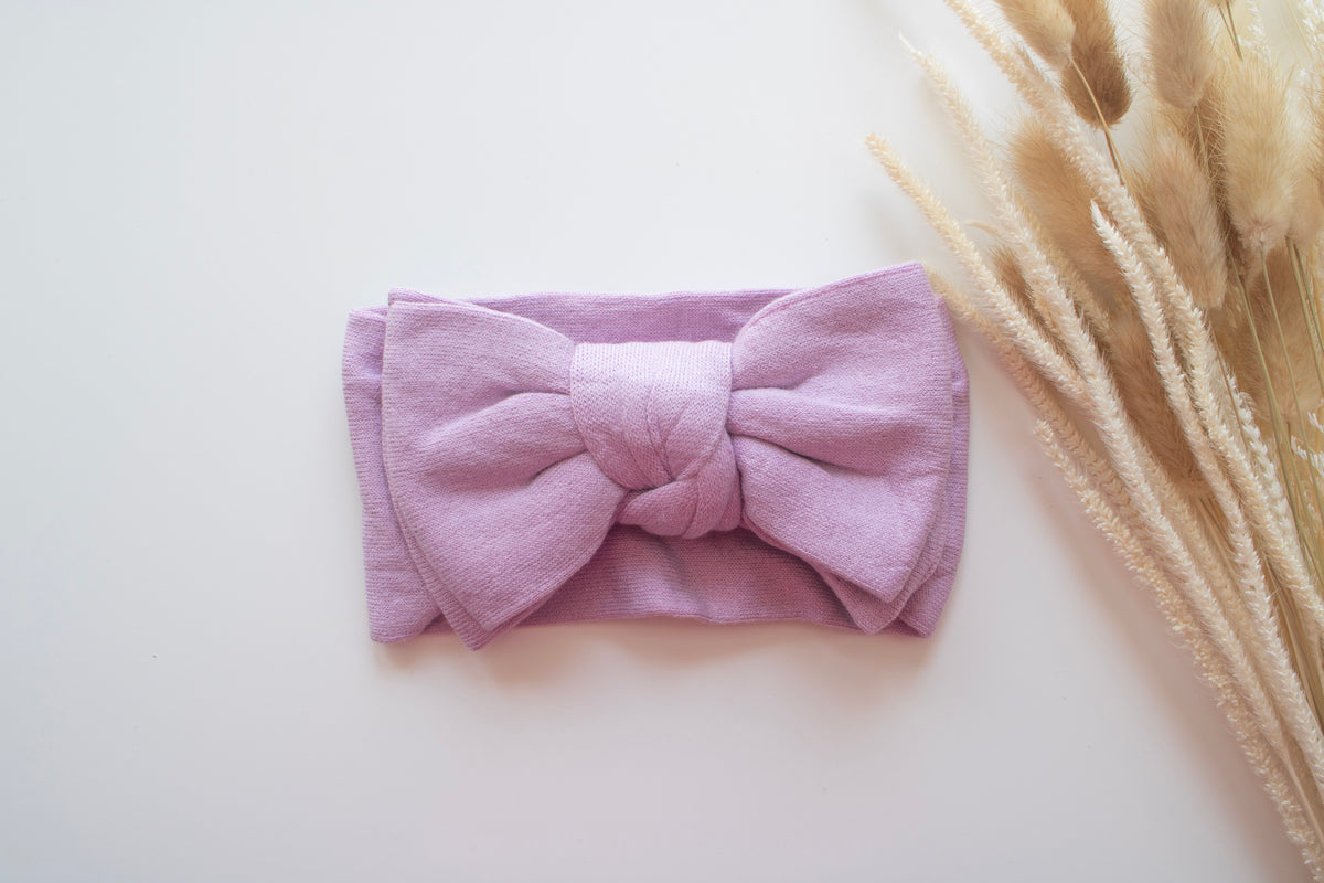 FINE KNIT BOW |LAVENDER