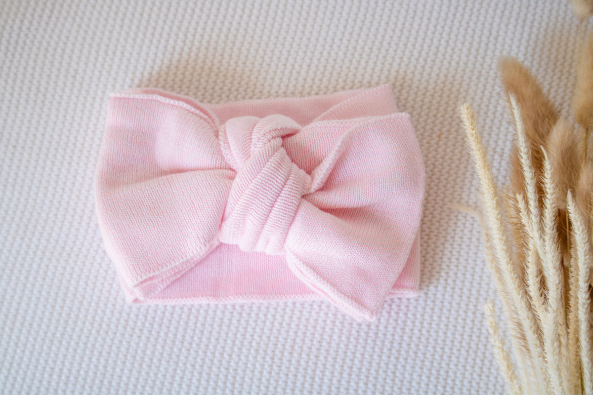 FINE KNIT TUTU BOW | PINK