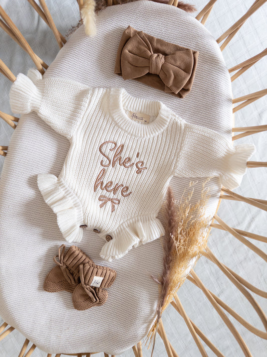 she is here with caramel thread and acccesories 